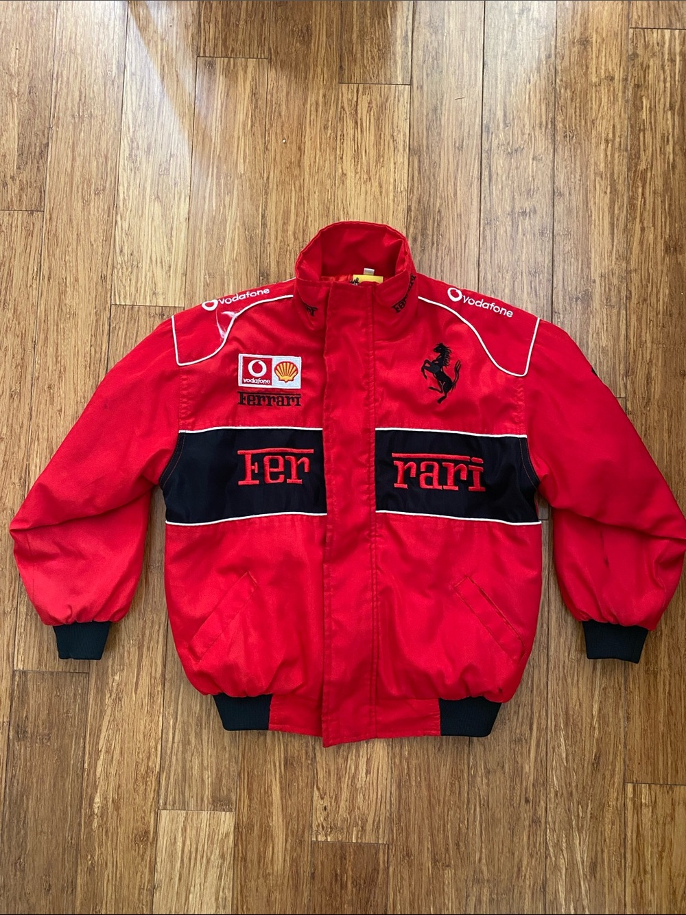 Ferrari Cropped Nylon Bomber Jacket